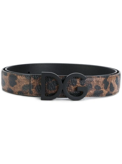 Shop Dolce & Gabbana Leopard Print Belt