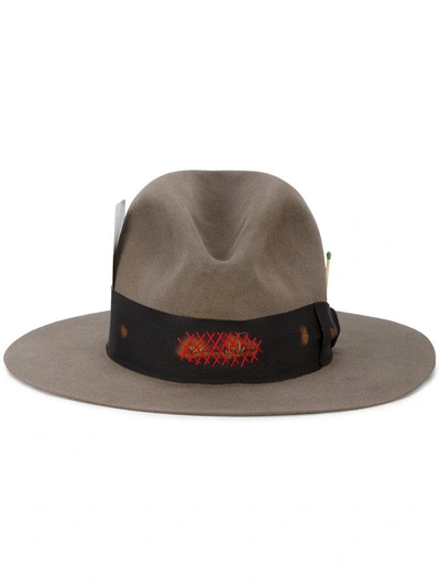 Shop Nick Fouquet Kemosabe Ribbon Trim Hat - Grey