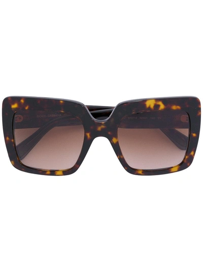 Shop Dolce & Gabbana Eyewear Oversized Square Sunglasses - Brown