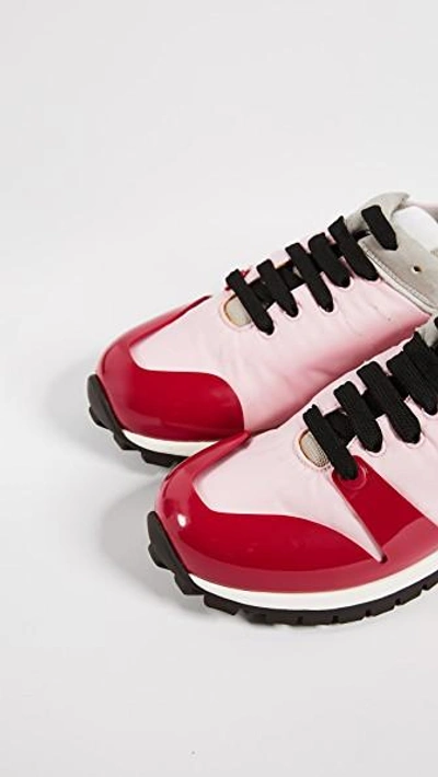Shop Acne Studios Joriko Sneakers In Pale Pink/red
