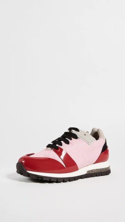 Acne Studios Vintage Inspired Sneakers Pale Pink/red