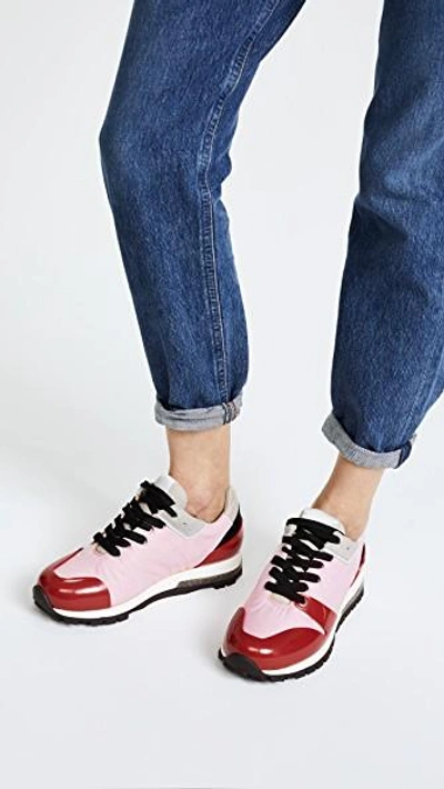 Shop Acne Studios Joriko Sneakers In Pale Pink/red
