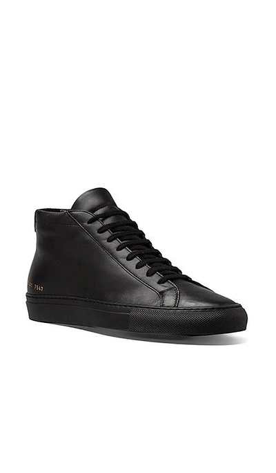 Shop Common Projects Original Leather Achilles Mid In Black