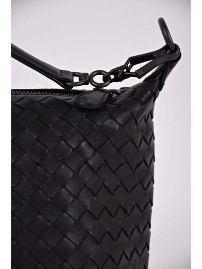 Shop Bottega Veneta Small Leather Shoulder Bag In Black