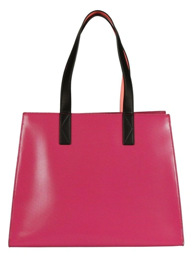 Shop Kenzo Textured Shopper Bag In Deep Fuchsia