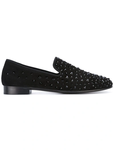 Shop Giuseppe Zanotti Design Studded Slippers - Black