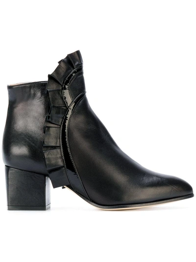 Shop Racine Carrée Racine Carree - Frill Detail Boots  In Black