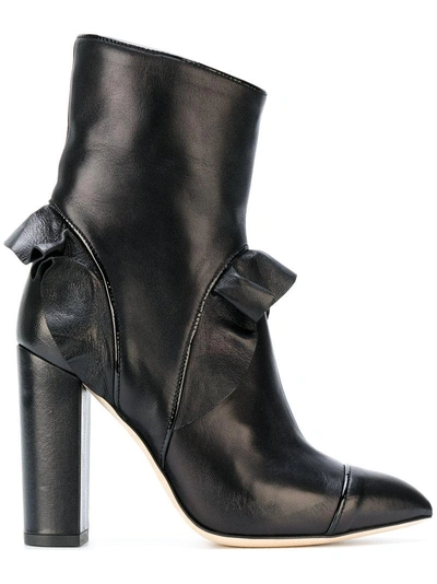 Shop Racine Carrée Racine Carree Frill Detail Boots - Black