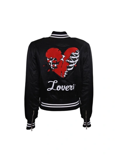 Shop Amiri Lovers Baseball Bomber In Black