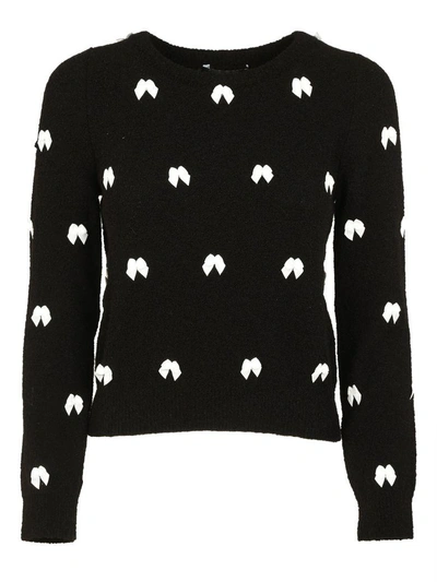 Shop Boutique Moschino Bow Pattern Sweater In Black