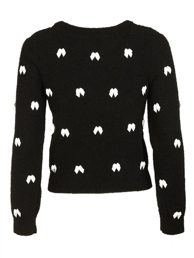 Shop Boutique Moschino Bow Pattern Sweater In Black