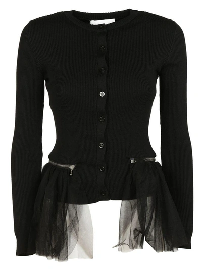 Shop Moschino Tulle Cardigan In Black