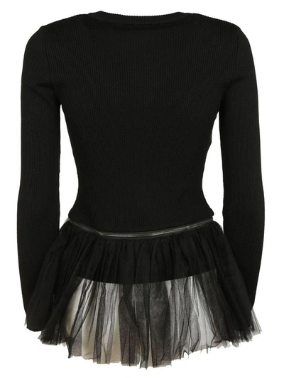 Shop Moschino Tulle Cardigan In Black