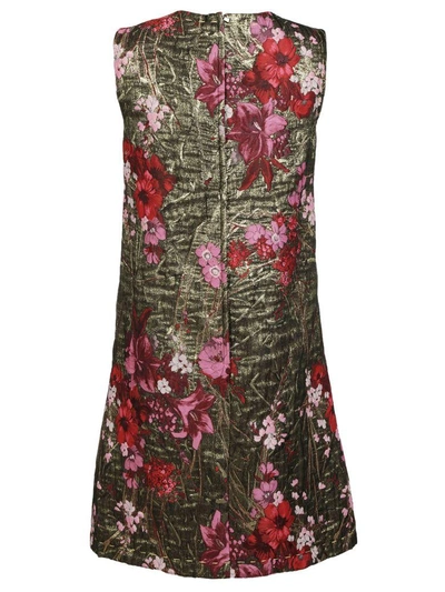 Shop Dolce & Gabbana Floral Brocade Mini Dress In Multicolored