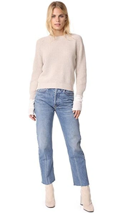 Shop Helmut Lang Layered Sweater In Linen