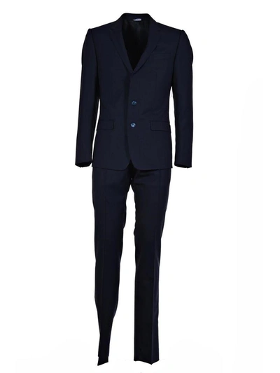Shop Dolce & Gabbana Suit 2pcs In Smelange Azzurri-blu