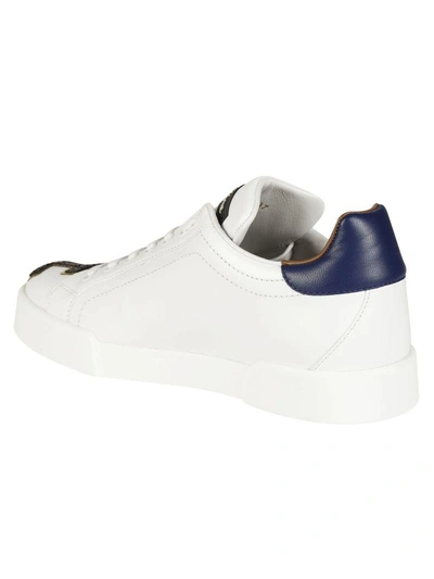Shop Dolce & Gabbana Embroidered Logo Sneakers In White-gray