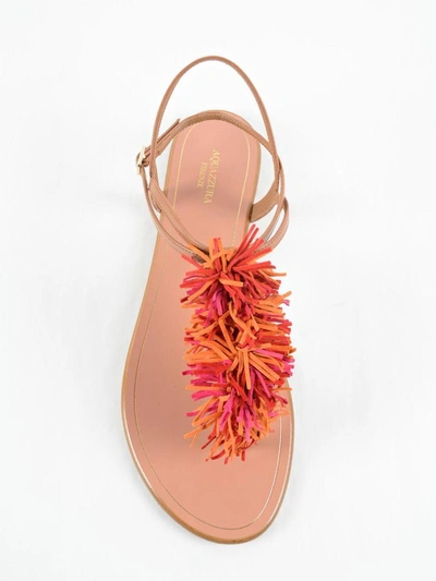 Shop Aquazzura Wild Thing Flat Sandals In Multicolour