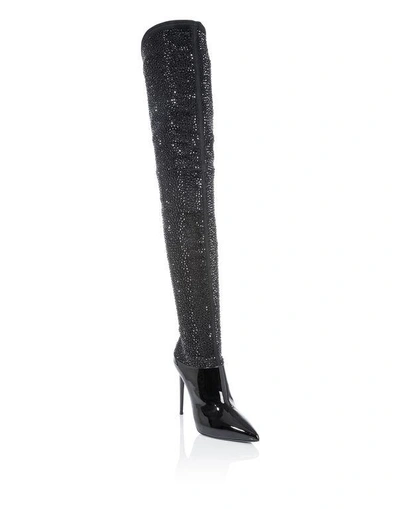 Shop Philipp Plein Boots Hi-heels Overknees "hafsia"