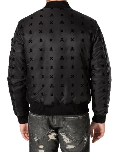 Shop Philipp Plein Nylon Jacket "top" In Black