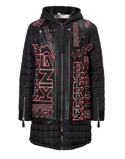 Shop Philipp Plein Coat Long Fahion Show