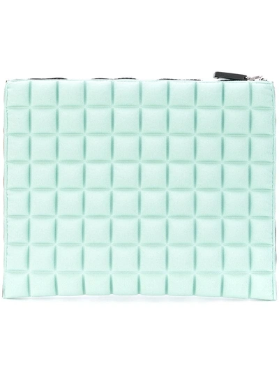 Shop No Ka'oi Waffle-textured Clutch Bag In Green