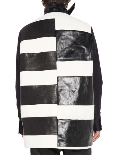Shop Rick Owens Coat In Black & White