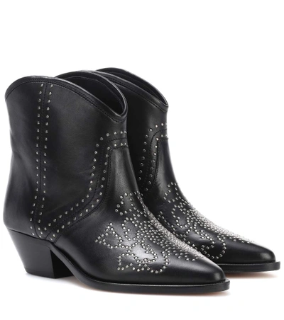 Shop Isabel Marant Dollan Leather Boots In Black