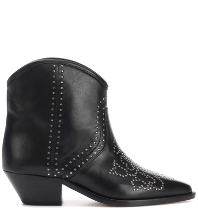 Shop Isabel Marant Dollan Leather Boots In Black