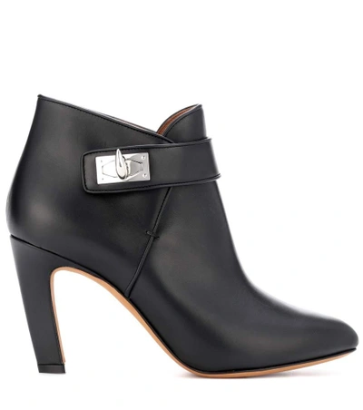 Shop Givenchy Shark Leather Ankle Boots In Llack