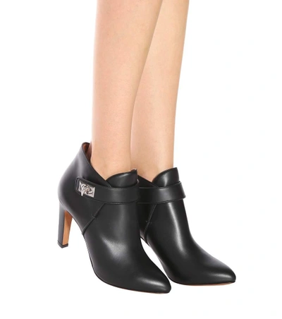 Shop Givenchy Shark Leather Ankle Boots In Llack