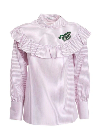 Shop Vivetta Nashville Shirt In Pink/white