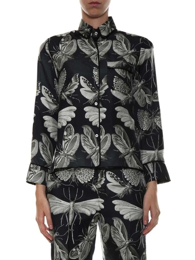 Shop F.r.s For Restless Sleepers Printed Pyjamas Shirt In Nero