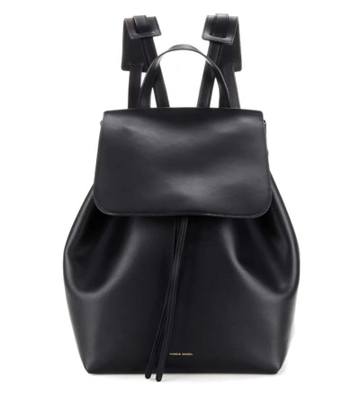 Shop Mansur Gavriel Leather Backpack In Black