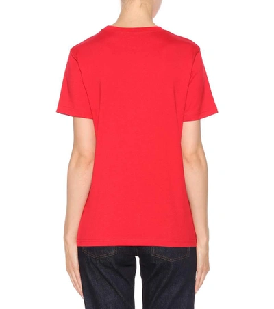 Shop Alexa Chung Printed Cotton T-shirt In Red