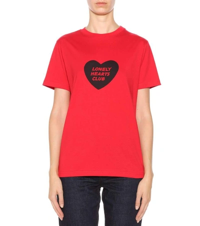 Shop Alexa Chung Printed Cotton T-shirt In Red