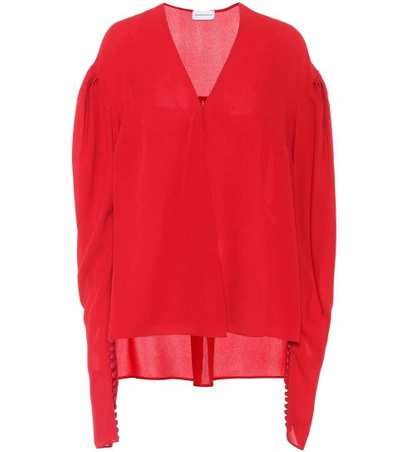 Shop Magda Butrym Camas Silk Top In Red