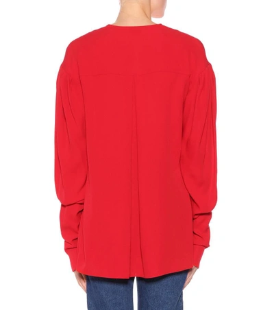 Shop Magda Butrym Camas Silk Top In Red
