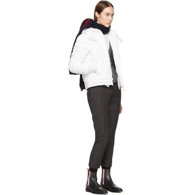 Shop Thom Browne White Down Four Bar Ski Jacket