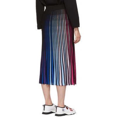 Shop Kenzo Multicolor Rib Knit Colorblock Midi Skirt