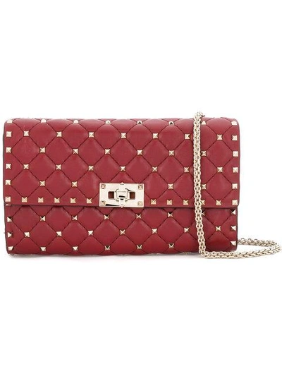 Shop Valentino Garavani Rockstud Spike Chain Bag - Red