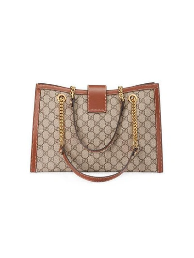 Shop Gucci Medium Padlock Shoulder Bag In Neutrals
