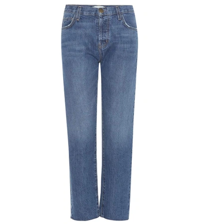 Current Elliott The Original Straight Cropped Mid-rise Jeans In Blue