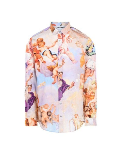Shop Moschino Long Sleeve Shirts In Lilac