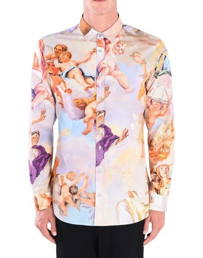 Shop Moschino Long Sleeve Shirts In Lilac