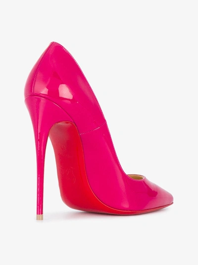 Shop Christian Louboutin Pink Patent Leather So Kate 120 Pumps In Pink/purple