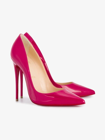 Shop Christian Louboutin Pink Patent Leather So Kate 120 Pumps In Pink/purple