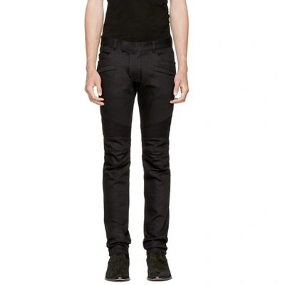 Shop Balmain Black Biker Jeans In Noir 176