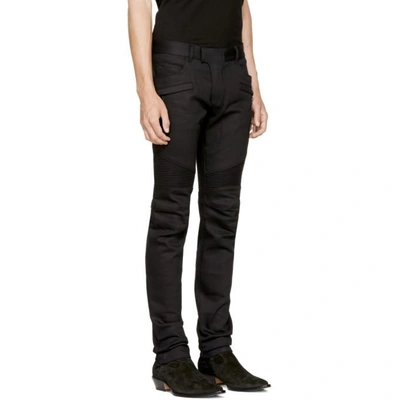 Shop Balmain Black Biker Jeans In Noir 176