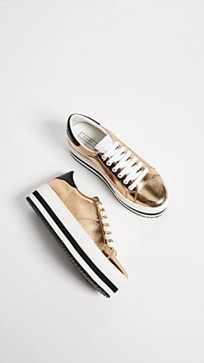 Shop Marc Jacobs Grand Platform Sneakers In Gold